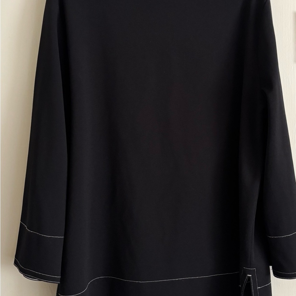 Ann Taylor Classic Black Long Sleeves Top Black And White Trim sz XL